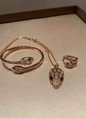 QIANYI仟意珠宝【灵蛇系列】白富美蓝眼睛蛇头奢华气质镶锆钻项链