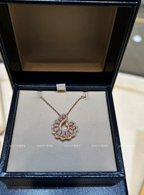 QIANYI仟意珠宝【蕾丝系列】镀18k金镶嵌锆钻优雅气质白富美项链
