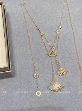 QIANYI仟意【轻奢系列】千金白富美宴会镀v金贝母经典款双层项链