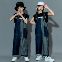 Street dance suit male and female hip-hop Hip Hop Jeans Long Pants Jazz Dance Boon Children Korean Version Fried Street Play Out
