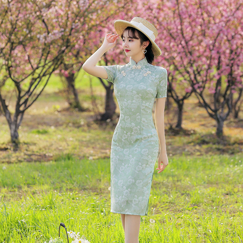 蚀骨旗袍2021年新款法式小众连衣裙 云乡爱旗袍