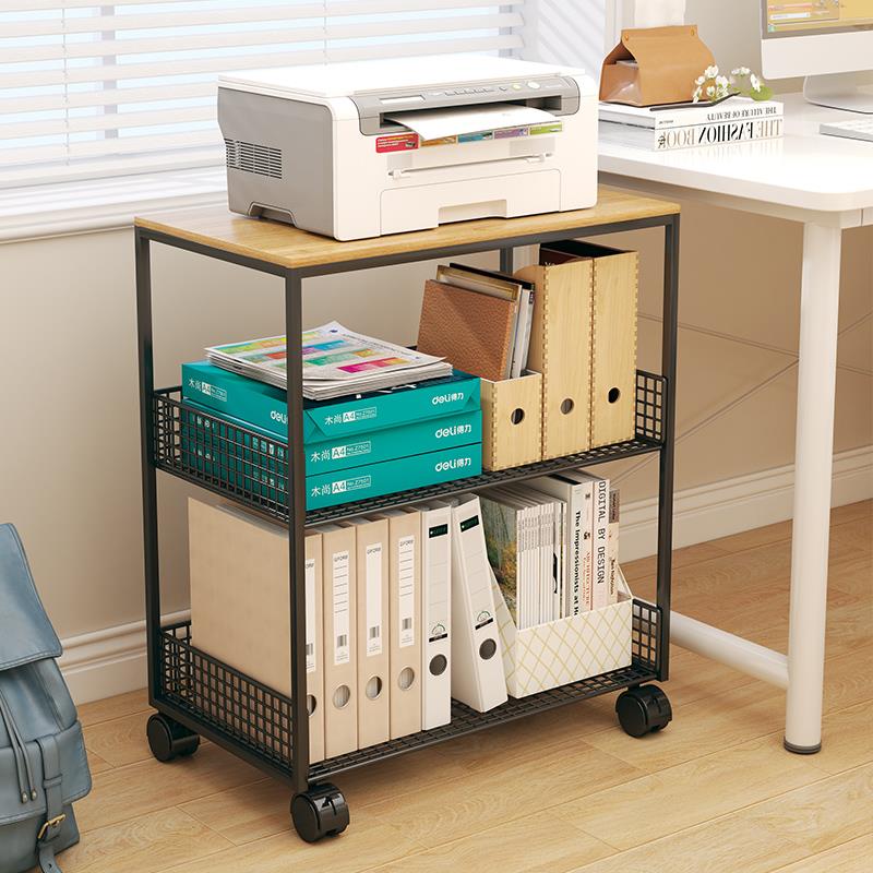 Printer storage rack floor-to-ceiling cabinet solid wood storage removable office computer host box holder