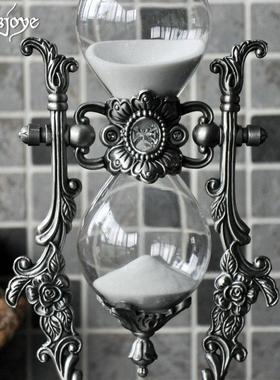 星暮金属沙漏计时器15/30分钟创意摆件家居装饰品送男士女友礼物