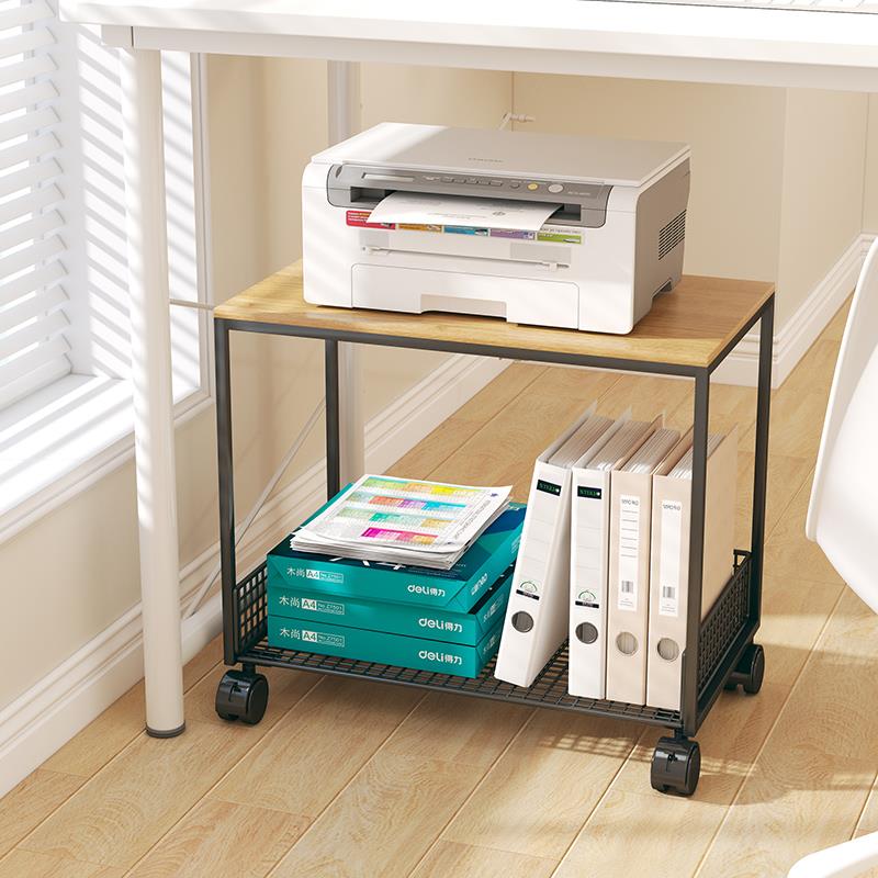 Printer storage rack floor-to-ceiling cabinet solid wood storage removable office computer host box holder