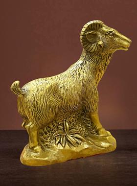 铜十二生肖羊纯铜羊摆件招财风水工艺礼品摆饰家俱客厅装修品桌面