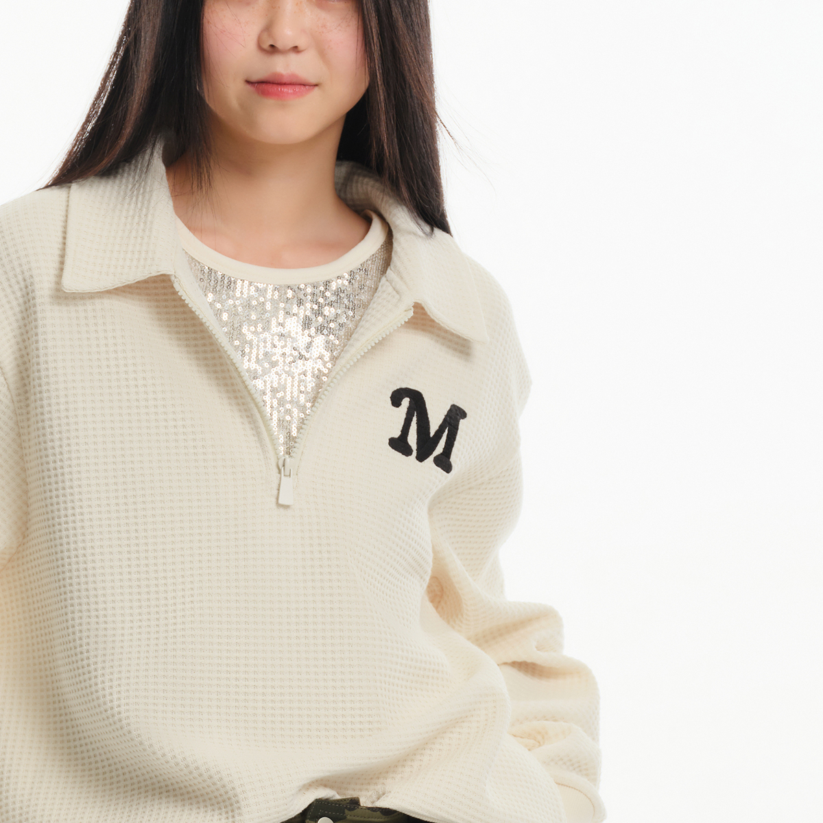 MLMR秋季舒适潮简约学院风时尚翻领半开拉链门襟卫衣男女同款男装