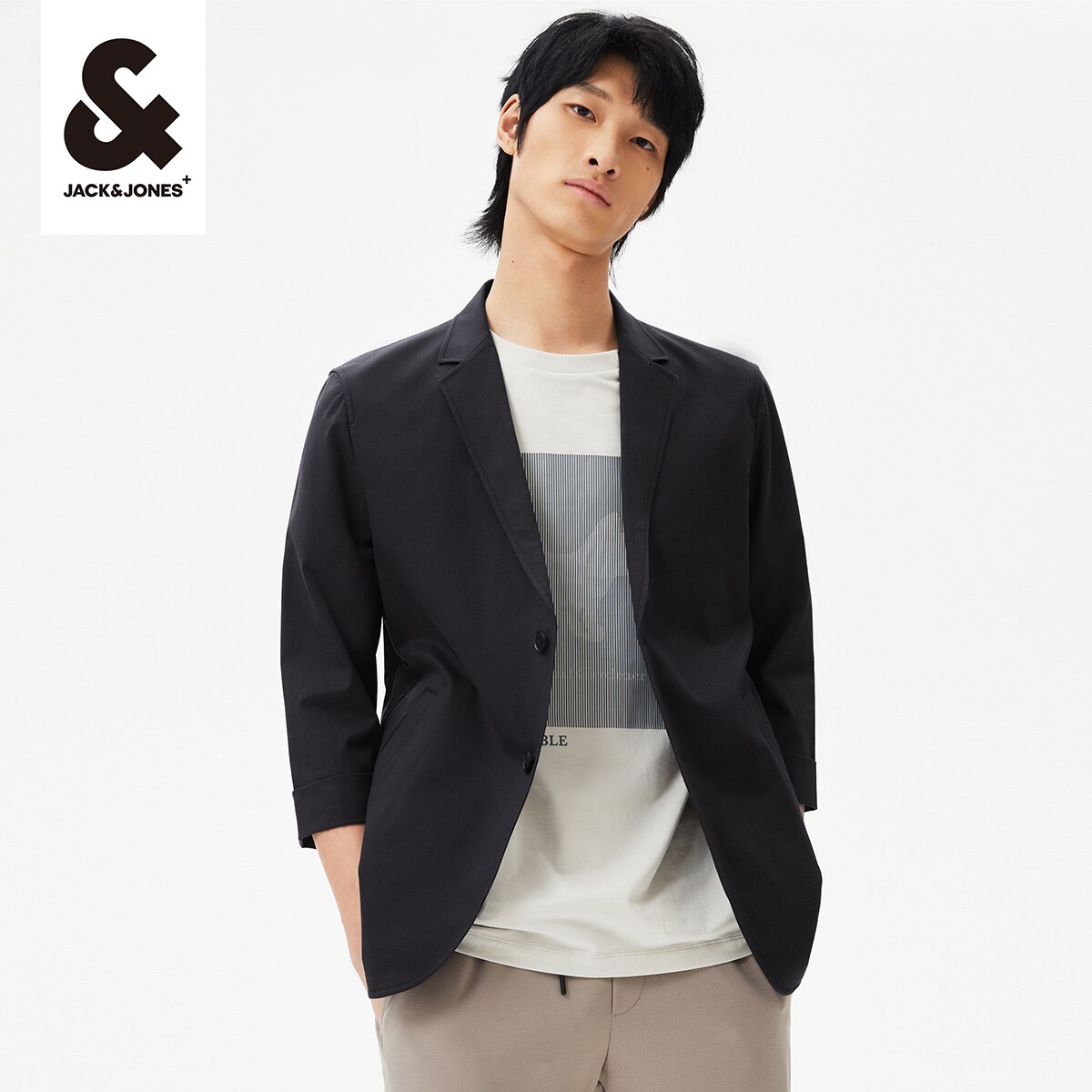 杰克琼斯outlets夏款西服休闲通勤纯色简约直筒西装上衣男款男装,淘宝优惠券,粉丝福利购,淘宝优惠卷