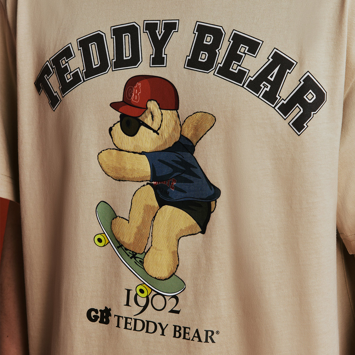 杰克琼斯奥特莱斯夏潮流泰迪熊联名TEDDY BEAR新纯棉短袖T恤情侣-图2