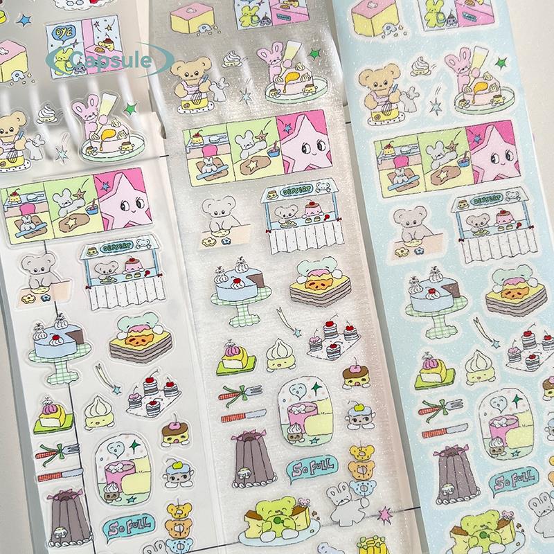 美味寿司甜点工坊萌力胶囊vol.6原创韩系可爱手账切膜胶带贴5m卷 - 图1