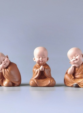 慧能小和尚禅意摆件迷你装饰品