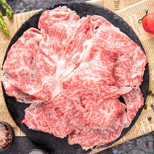 澳洲进口和牛M9+火锅卷非日本a5神户M12牛肉雪花寿喜烧食材肥牛片 - 图3