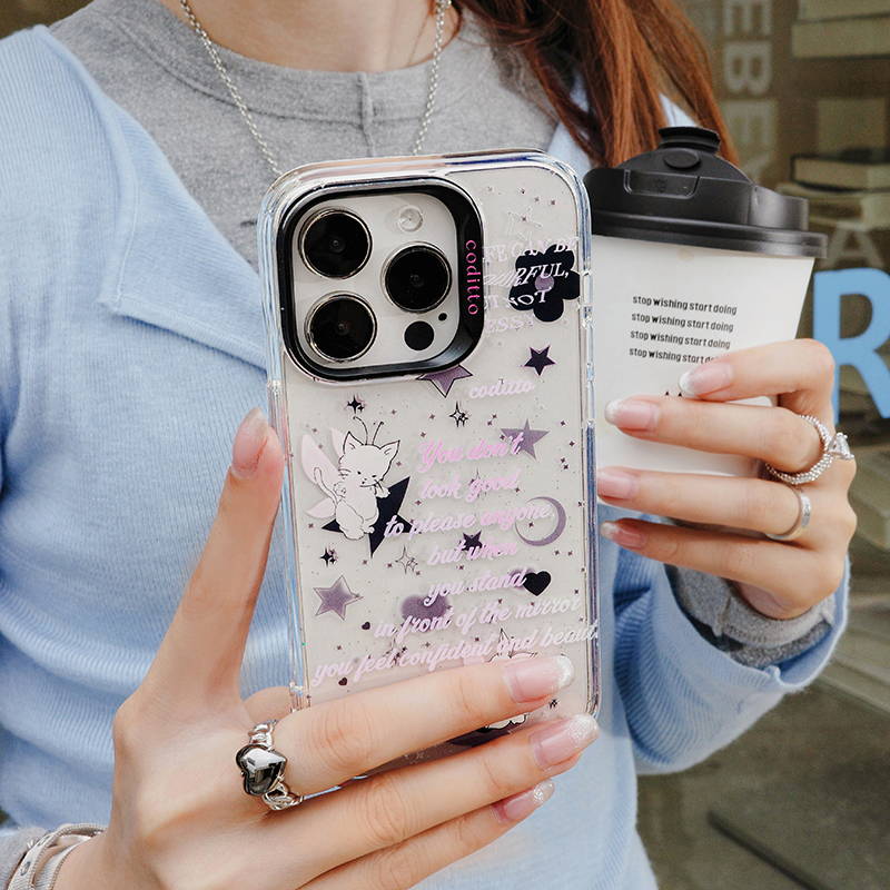 coditto治愈双层印花适用iPhone17pro手机壳小众苹果15promax高级感iPhone16promax创意1413pro全包12pro新款 - 图0