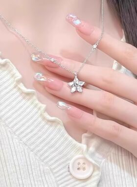 S999足银织女星项链轻奢小众五角