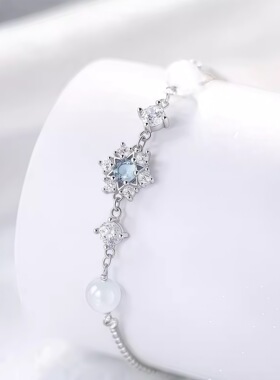 S999足银初雪手链女生轻奢小众雪