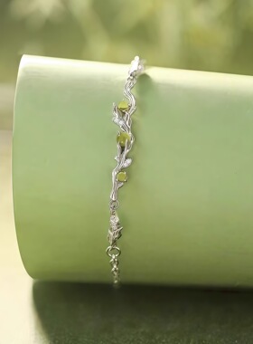 S999足银青橄榄手链轻奢小众精致