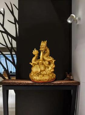 黄铜生肖如意龙摆件聚宝盆龙行天下龙腾四海摆件风水用品吉祥物