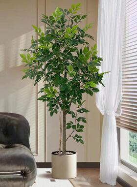 模拟绿色植物快乐树室内盆栽大型彷生植物假树可达豪华客厅装饰地