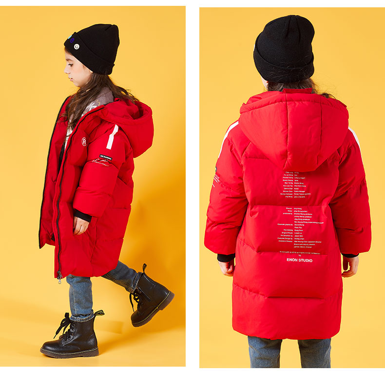 雅鹿儿童羽绒服男童女童宝宝2025新款中长款洋气加厚保暖冬季外套-图3