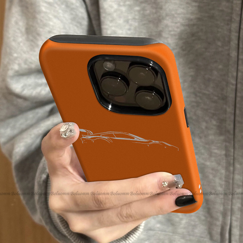 菲林适用于苹果17promax手机壳橙底豪车iphone12/13套硅胶14max全包防摔xs小众个性15plus网红新款女air潮牌6 - 图3