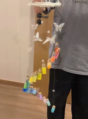 小红书同款蝴蝶彩虹风铃DIY
