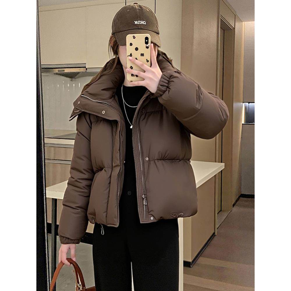 小个子短款连帽羽绒服女2025冬季新款白鸭绒爆款漂亮面包服外套 - 图3