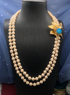 欧玛拉合金中古饰品香槟色琉项链