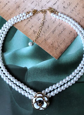 混合宝石镶嵌圆珠链项链