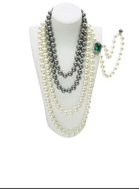 欧美夸张设计感珍珠项链法式复古