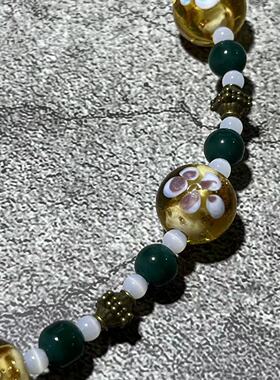 琉璃中古vintage古法穆拉项链