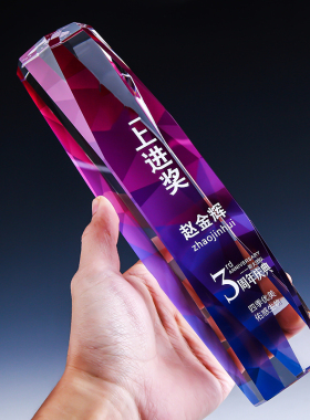 创意水晶奖杯定制定做彩印奖牌员工年会颁奖比赛周年荣誉纪念品