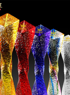 高档创意彩色酸洗水晶奖杯定制公司年会优秀员工团队冠军定做刻字