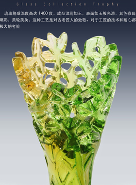 生命之树水晶琉璃奖杯定制高档创意商务礼品抽象工艺品DIY奖杯