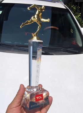 跑步奖杯奔跑吧兄弟酷跑体育运动会水晶奖杯马拉松奖杯奖牌定制