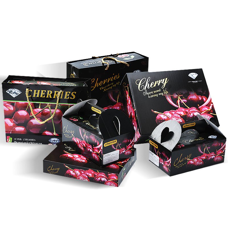 高档新春车厘子包装盒樱桃手提袋送礼品智利进口34-5斤装空纸盒子