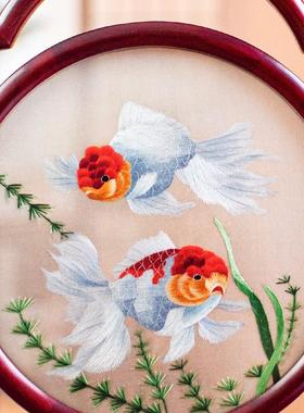 苏绣摆件手工刺绣牡丹花非遗中国风特色高端商务礼品伴手礼送老外