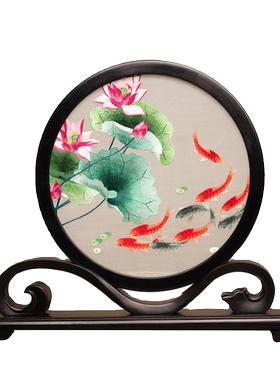 摆件中国风客厅装饰品刺绣摆台特色纪念礼物商务伴手礼品