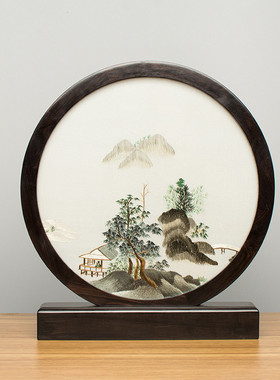 刺绣摆件苏州双面绣桌面摆件创意摆台绣美复古台屏中国风商务礼品