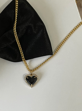 项链桃心坠娜同款法式小众复古