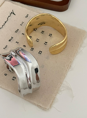 轻奢开口手镯女几何拱形设计