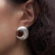 Yang Caiyu's same matte brushed crescent earrings