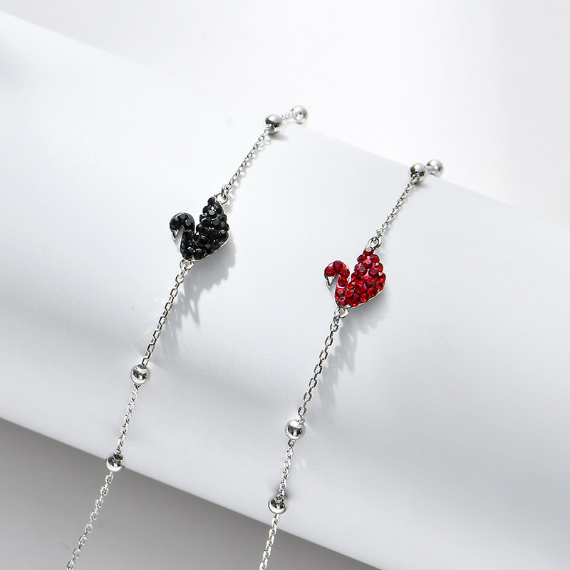 s925纯银小天鹅女chic韩版简约手链 lanshinuo手链