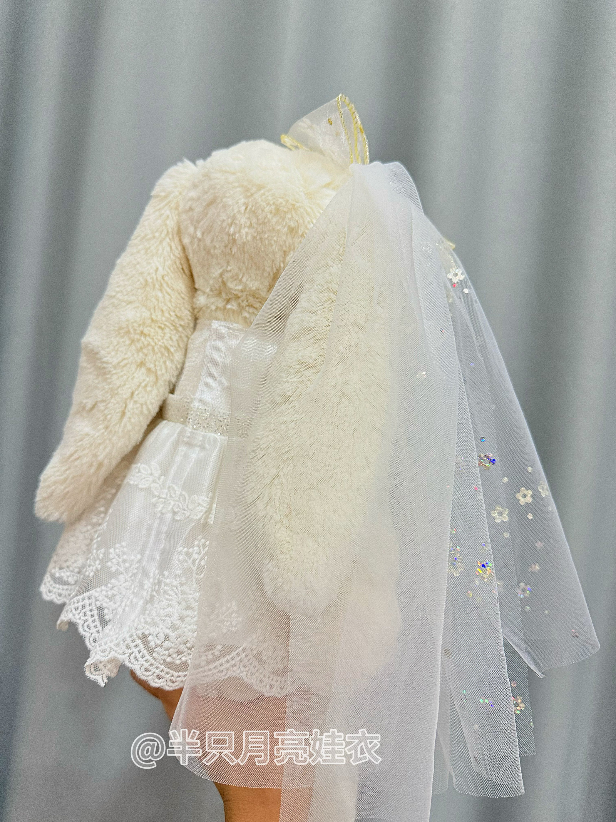 仅娃衣】邦尼兔巴塞罗熊巴纳布斯猪婚纱头纱蕾丝纱裙压床娃娃衣服,淘宝优惠券,粉丝福利购,淘宝优惠卷