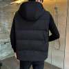 Men's hooded vest winter large size plus velvet and thickening