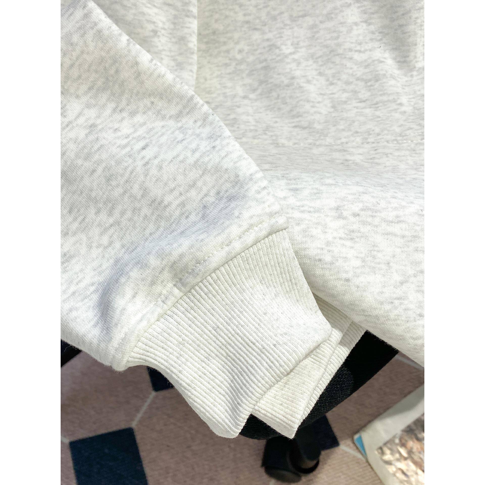 drew灰色纽扣卫衣男女款秋季连帽衫宽松纯棉重磅初高中生美式外套 - 图2