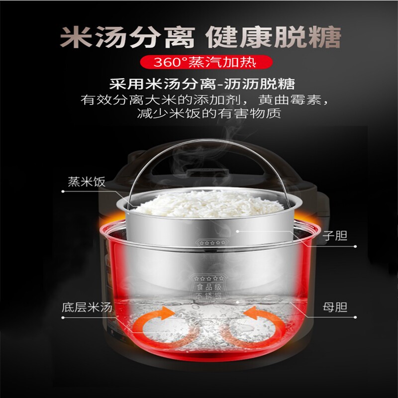 脱糖仪降糖米汤分离全自动5l电饭锅 菱兹电饭煲