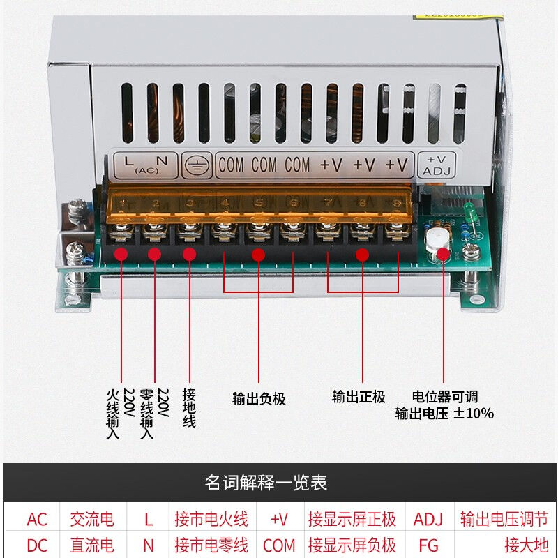 NVVV明伟大功率开关电源S-500W交流220v转直流变压器多电压可选S--图0