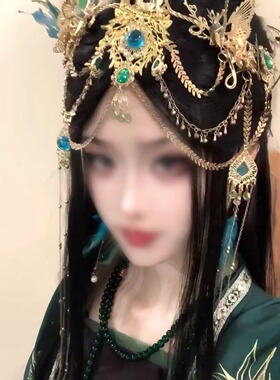 异域风发冠额饰西域少女古风汉服发冠饰品民族风孔雀百搭异域风情