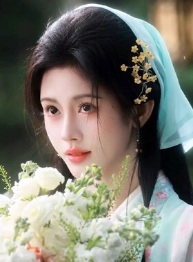 鞠婧祎桂花掩鬓发饰汉服点缀发钗