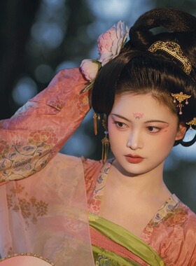 唐风抹额唐代古风汉服头饰花钿