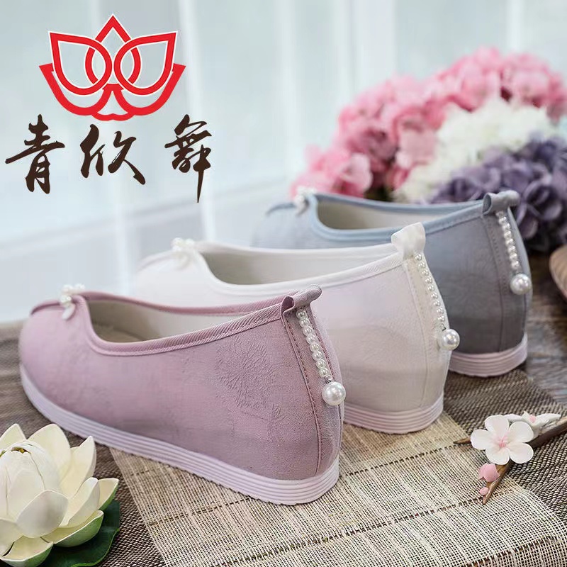 古装鞋透气老北京布鞋女夏季汉服鞋子女古风旗袍鞋子百搭淡雅汉鞋 - 图2